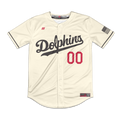 Irvine Dolphins Full Button Jersey (Cream)