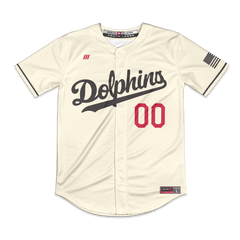Irvine Dolphins Full Button Jersey (Cream)