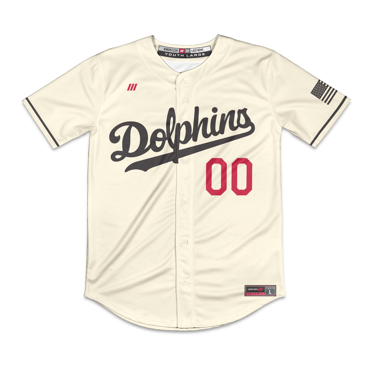 Irvine Dolphins Full Button Jersey (Cream)