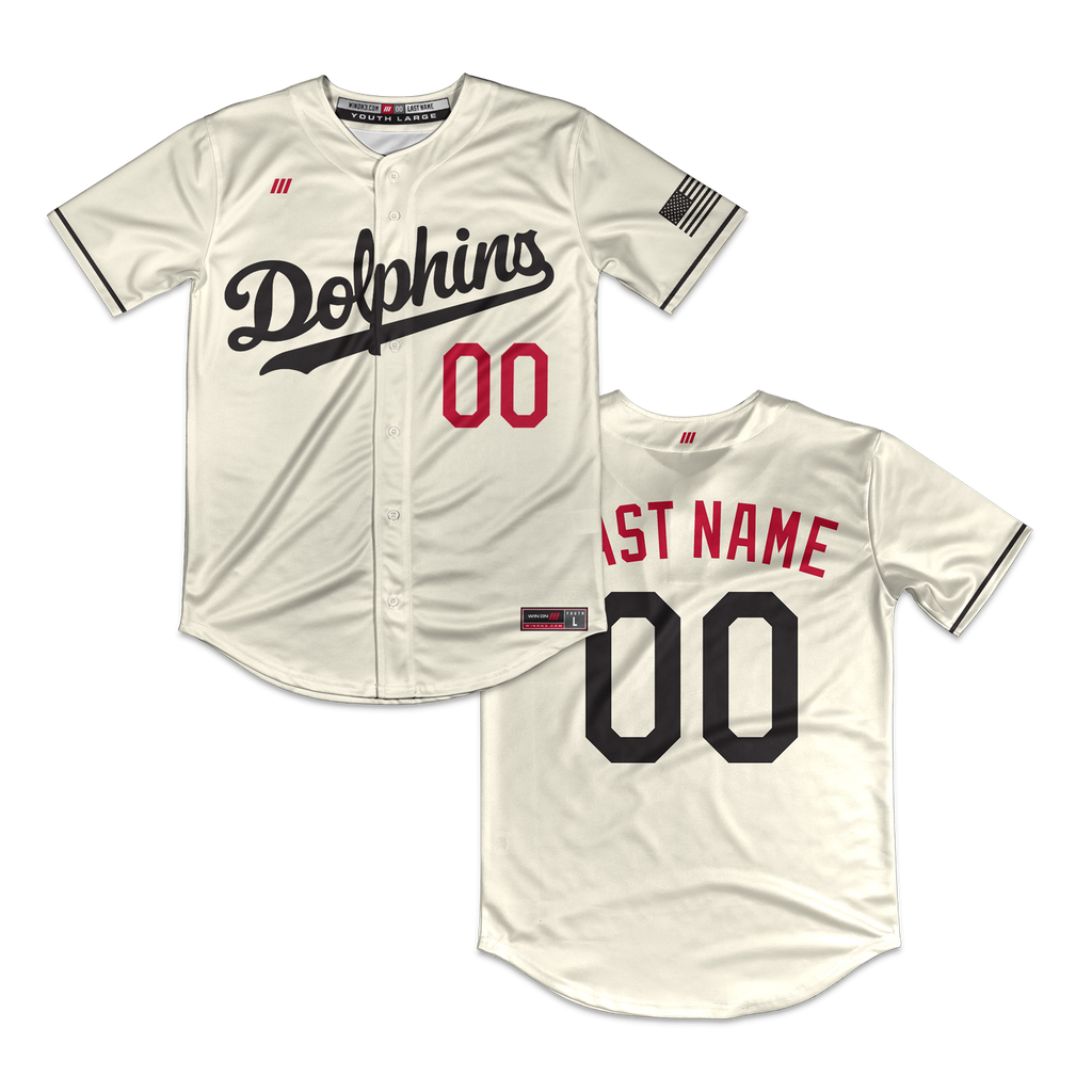 Irvine Dolphins Full Button Jersey (Cream)