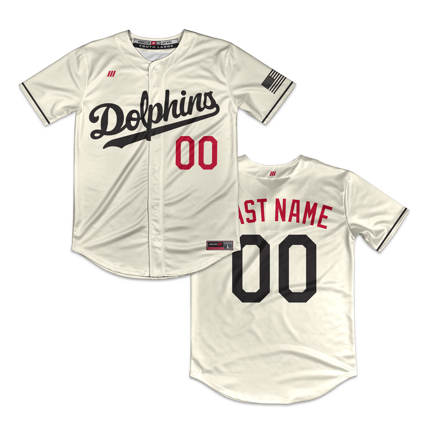 Irvine Dolphins Full Button Jersey (Cream)