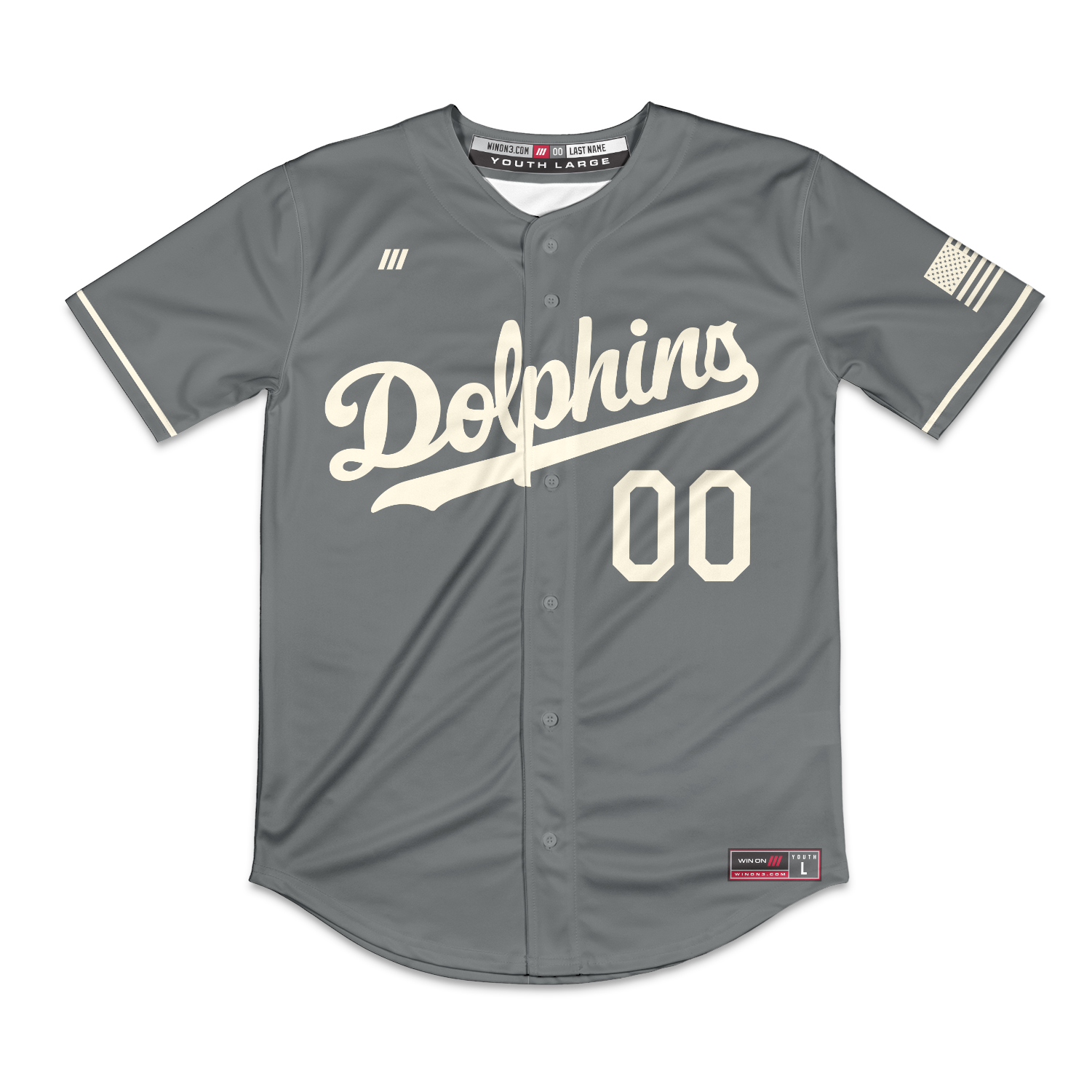 Irvine Dolphins Full Button Jersey (Graphite)