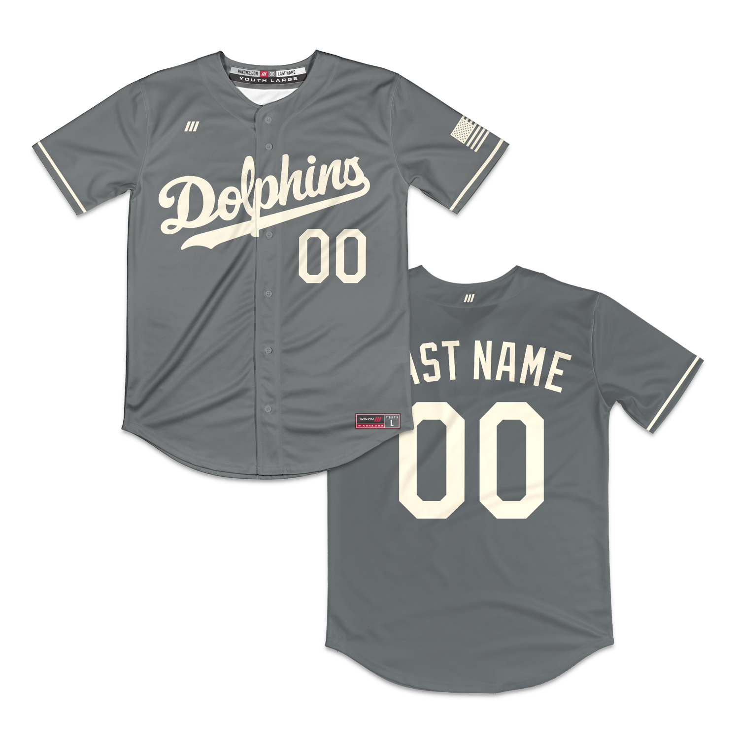 Irvine Dolphins Full Button Jersey (Graphite)
