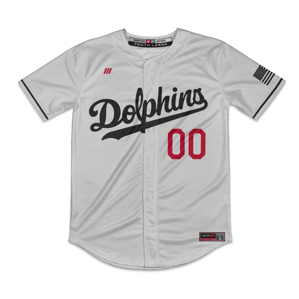 Irvine Dolphins Full Button Jersey (Silver)