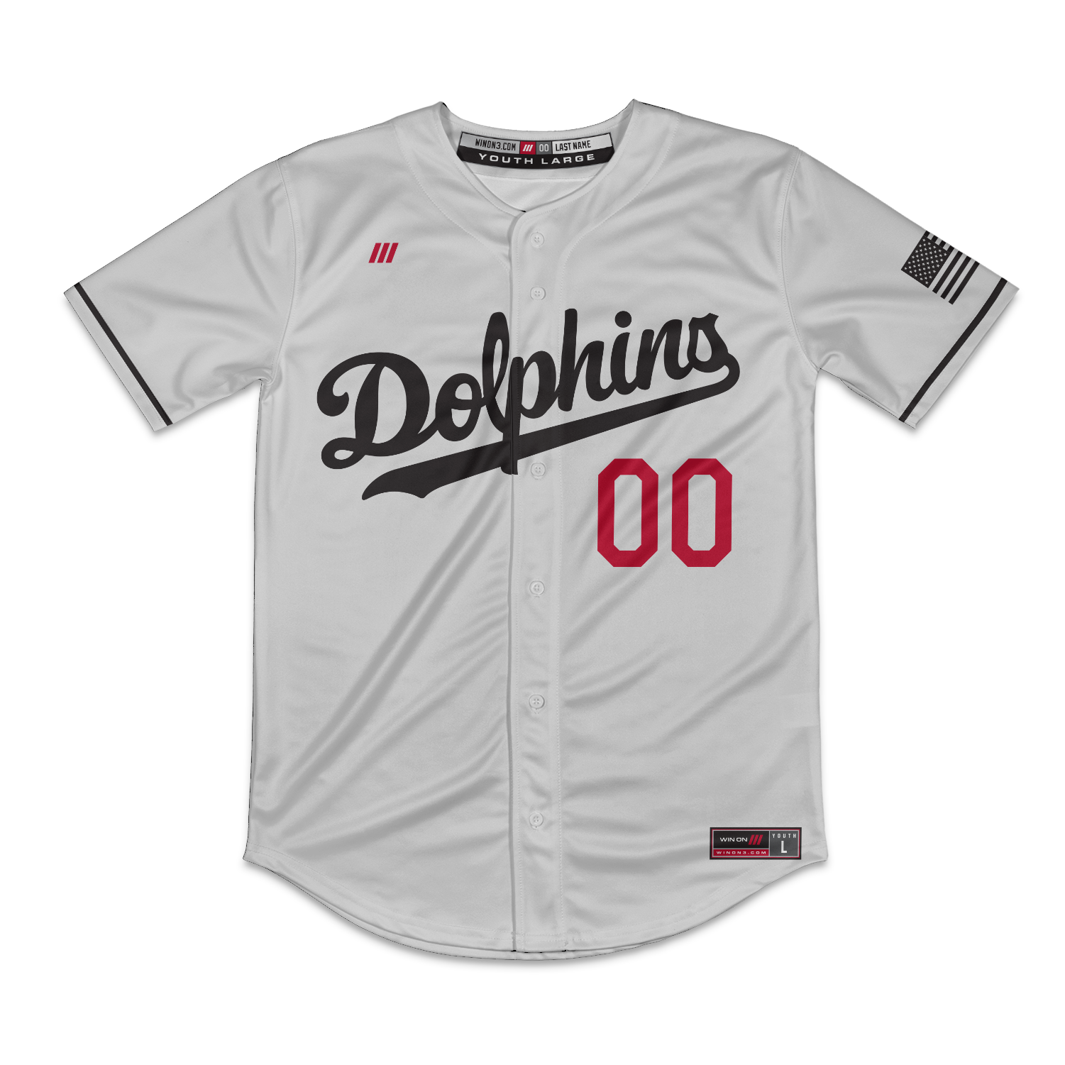 Irvine Dolphins Full Button Jersey (Silver)