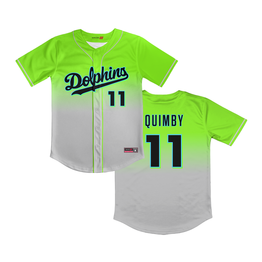 Irvine Dolphins Full Button Green/Gray Gradient Jersey