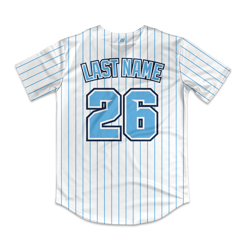 Frozen Rope Full Button Pinstripe Jersey (White)