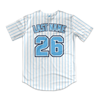 Frozen Rope Full Button Pinstripe Jersey (White)