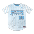 Frozen Rope Full Button Pinstripe Jersey (White)