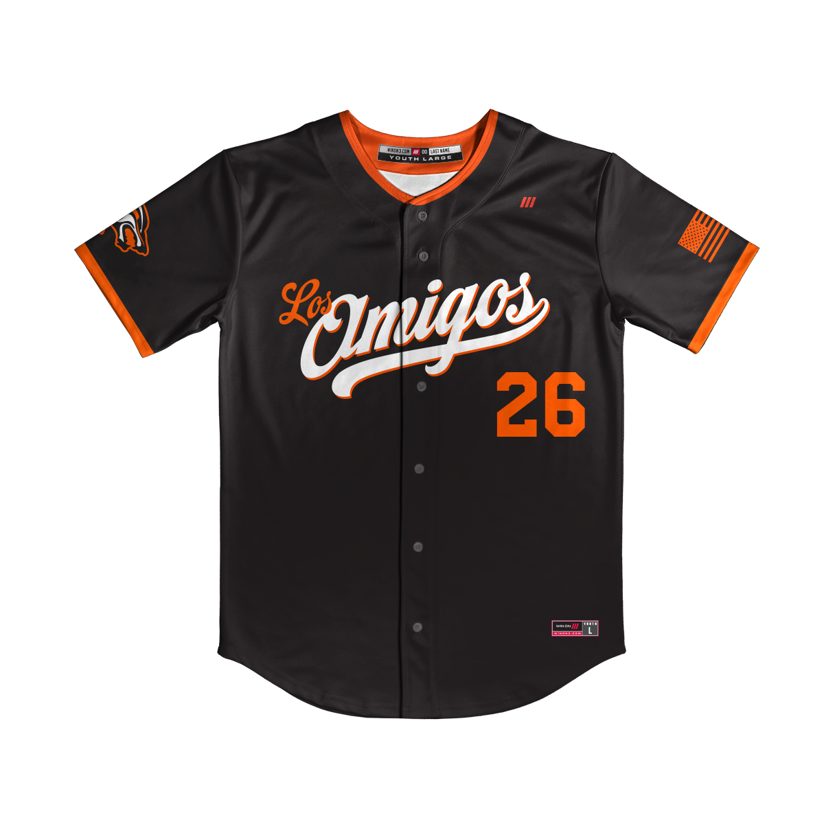 Los Amigos Full Button Jersey (Black)