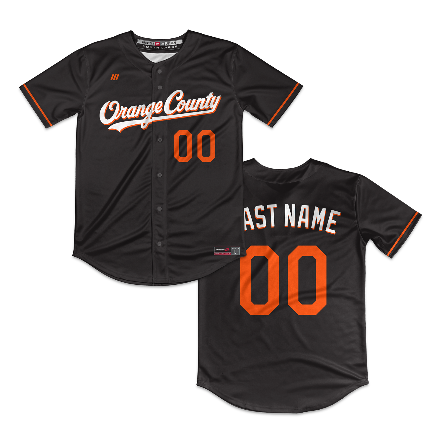 O's Full Button Jersey (Black)