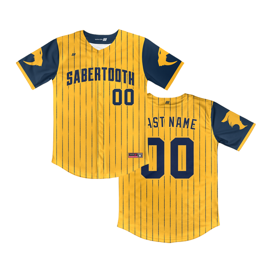 Sabertooth Full Button Jersey (Gold)