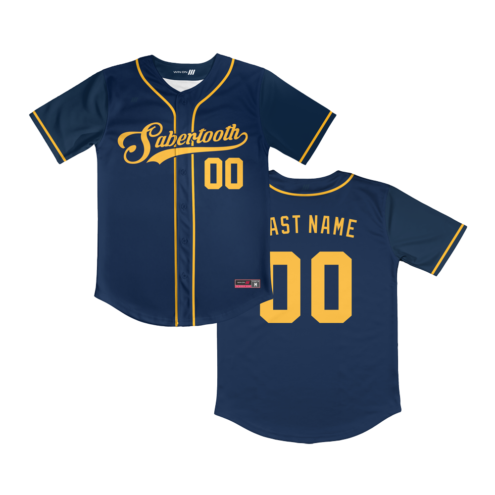 Sabertooth Full Button Jersey (Navy)