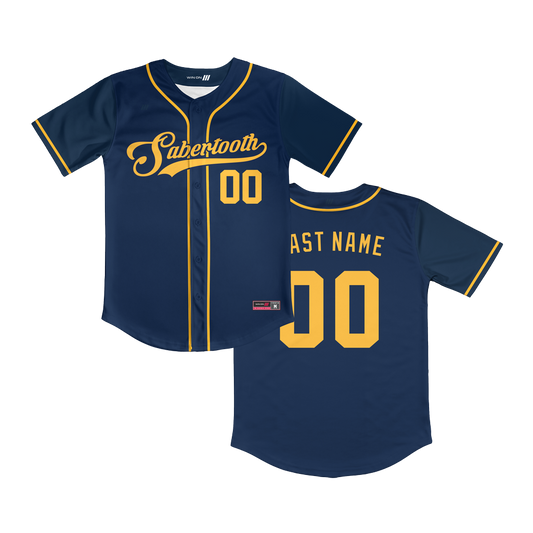 Sabertooth Full Button Jersey (Navy)