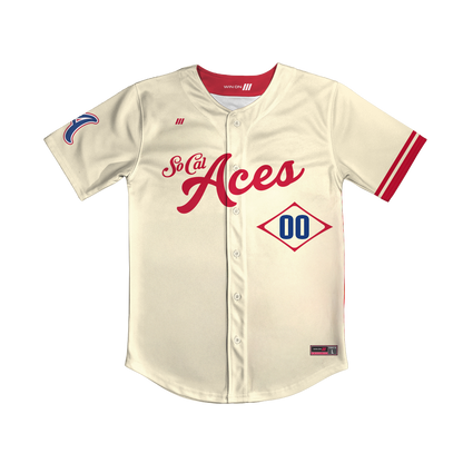 SoCal Aces Full Button Jersey (Cream)