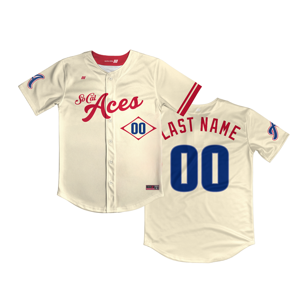 SoCal Aces Full Button Jersey (Cream)