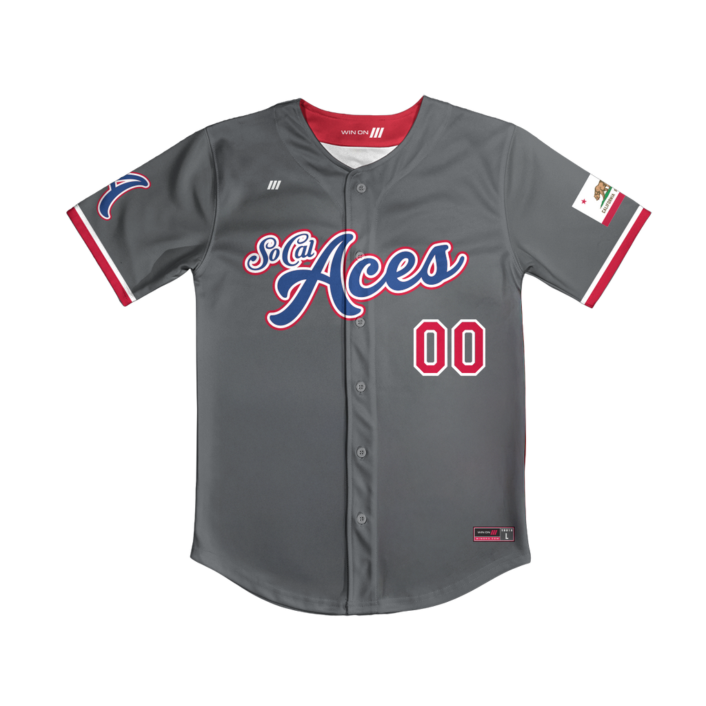 SoCal Aces Full Button Jersey (Graphite)
