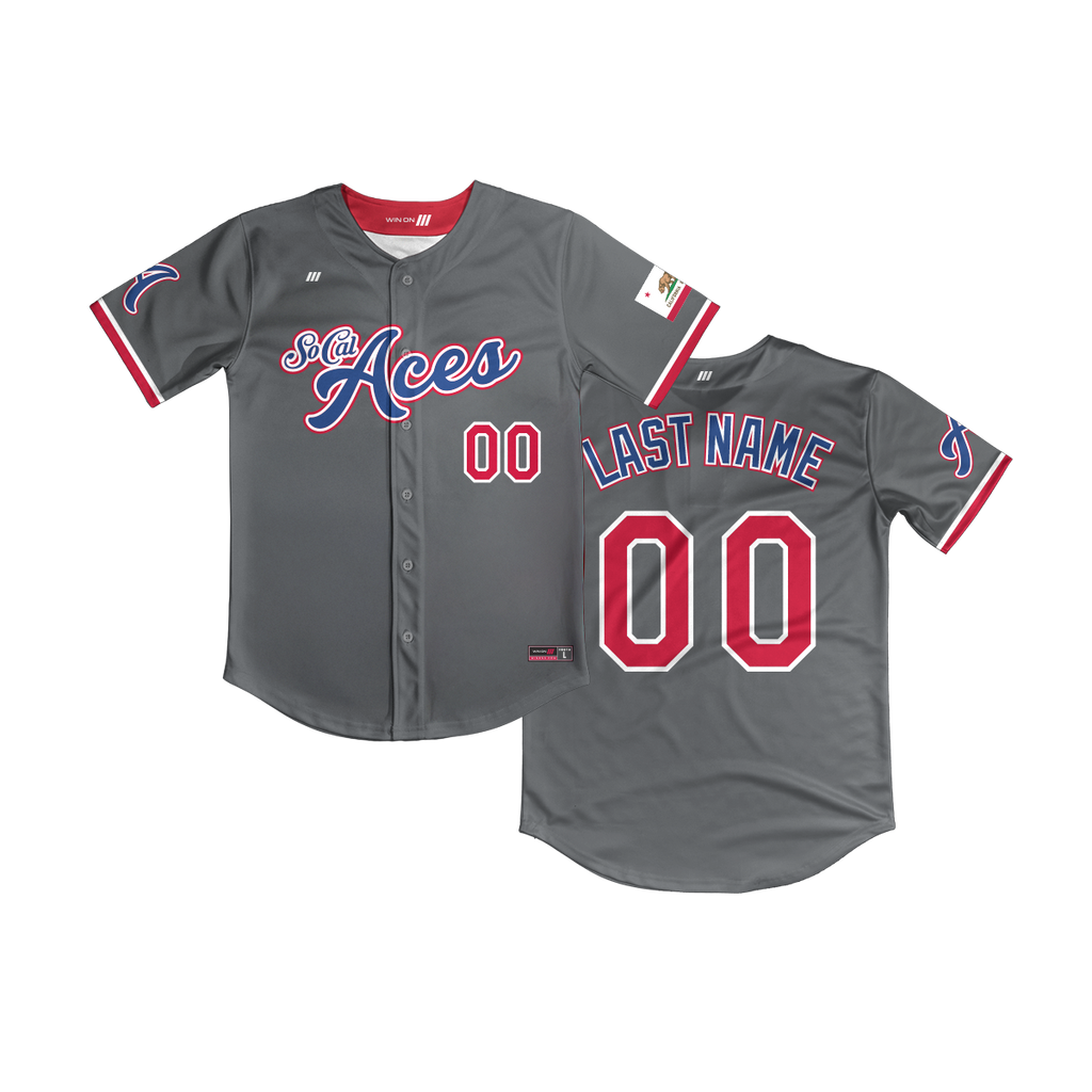 SoCal Aces Full Button Jersey (Graphite)