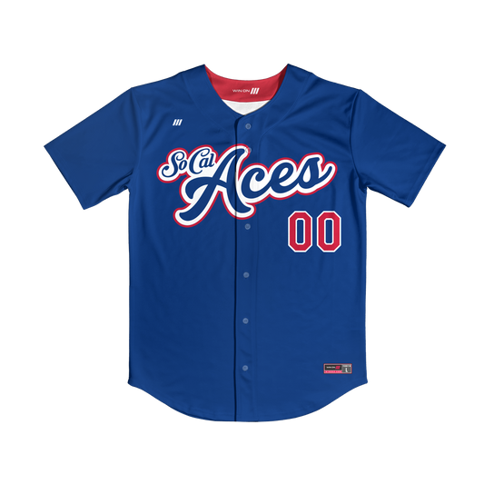 SoCal Aces Full Button Jersey (Royal)