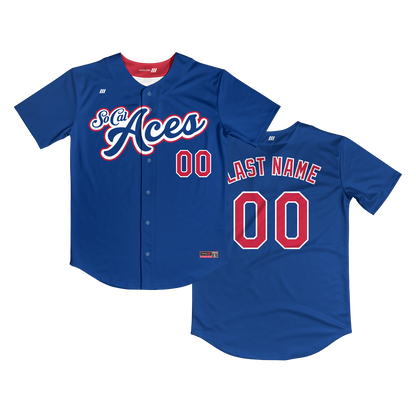 SoCal Aces Full Button Jersey (Royal)