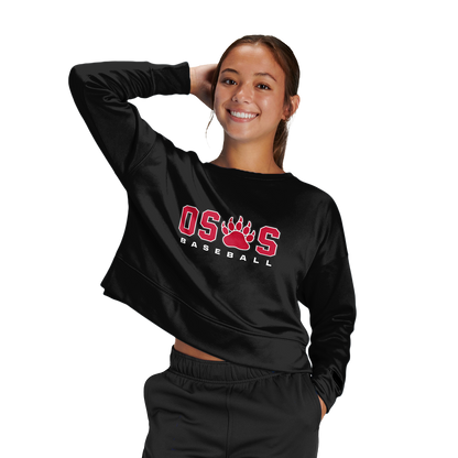 OSOS Baseball Women's Fleece Crop Crew