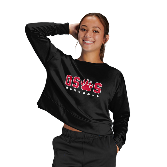 OSOS Baseball Women's Fleece Crop Crew