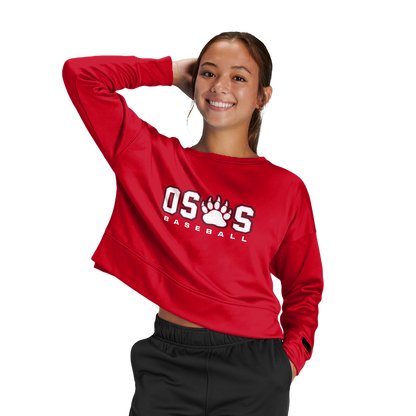 OSOS Baseball Women's Fleece Crop Crew