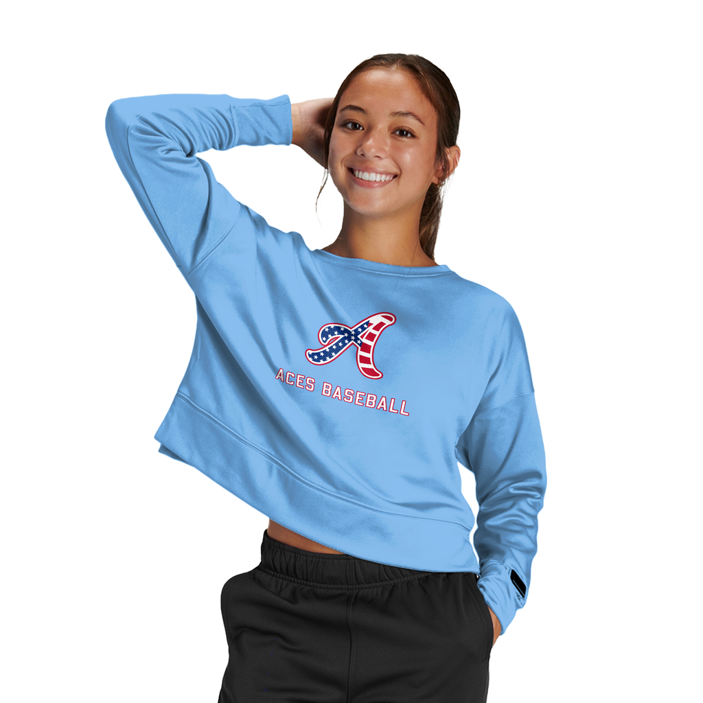 Aces Baseball Women's Fleece Crop Crew