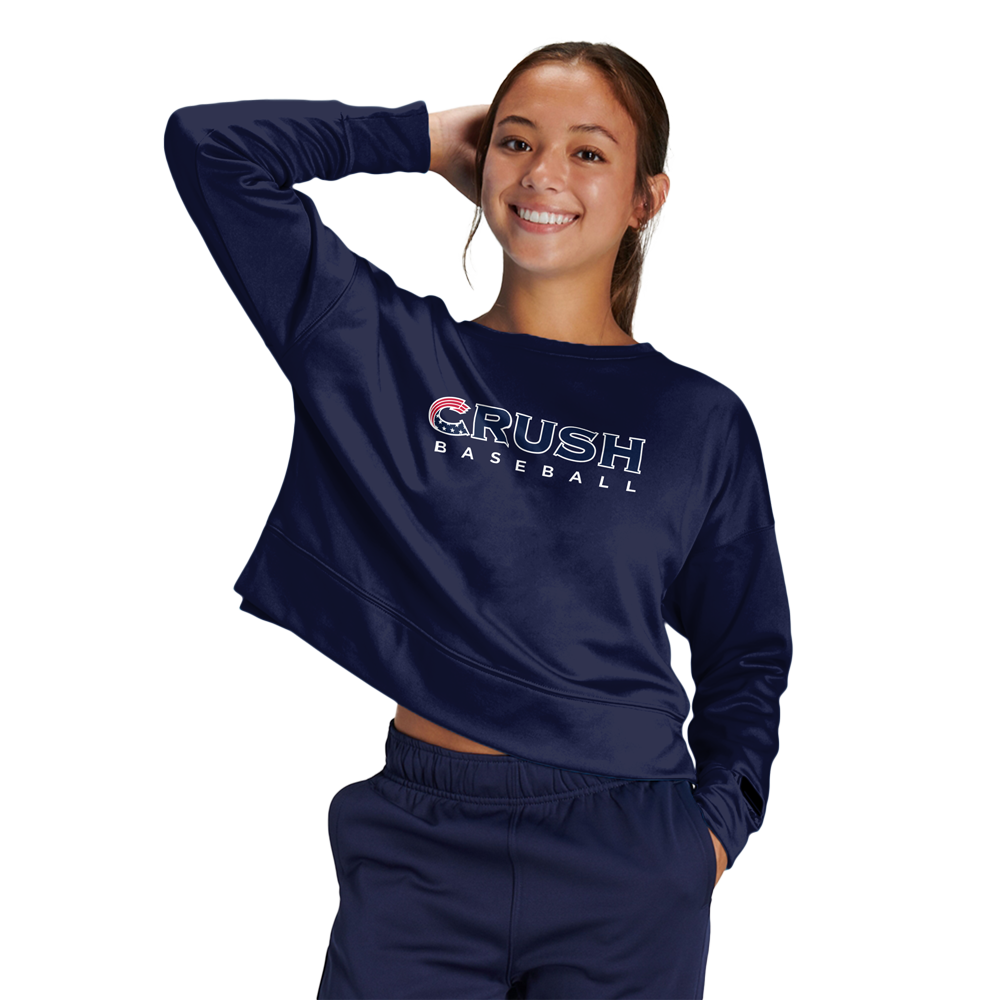 Crush Baseball Women's Fleece Crop Crew