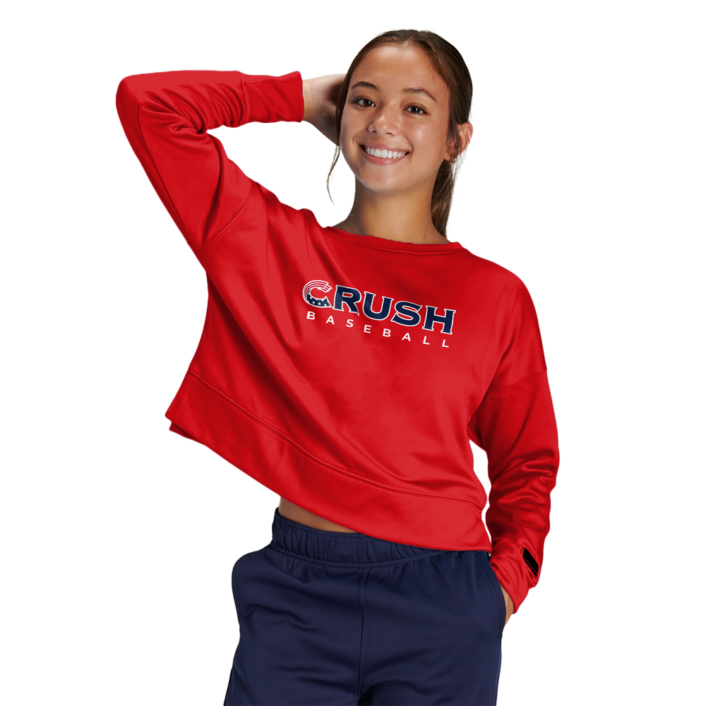 Crush Baseball Women's Fleece Crop Crew