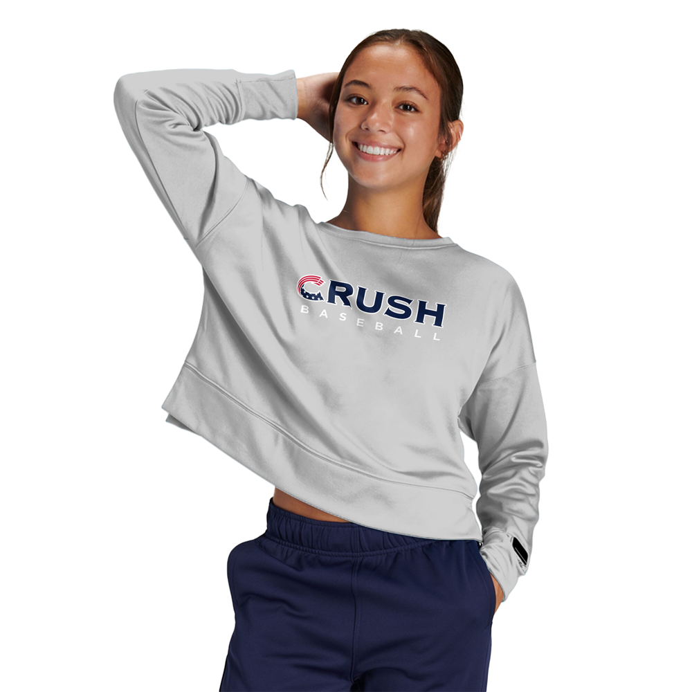 Crush Baseball Women's Fleece Crop Crew