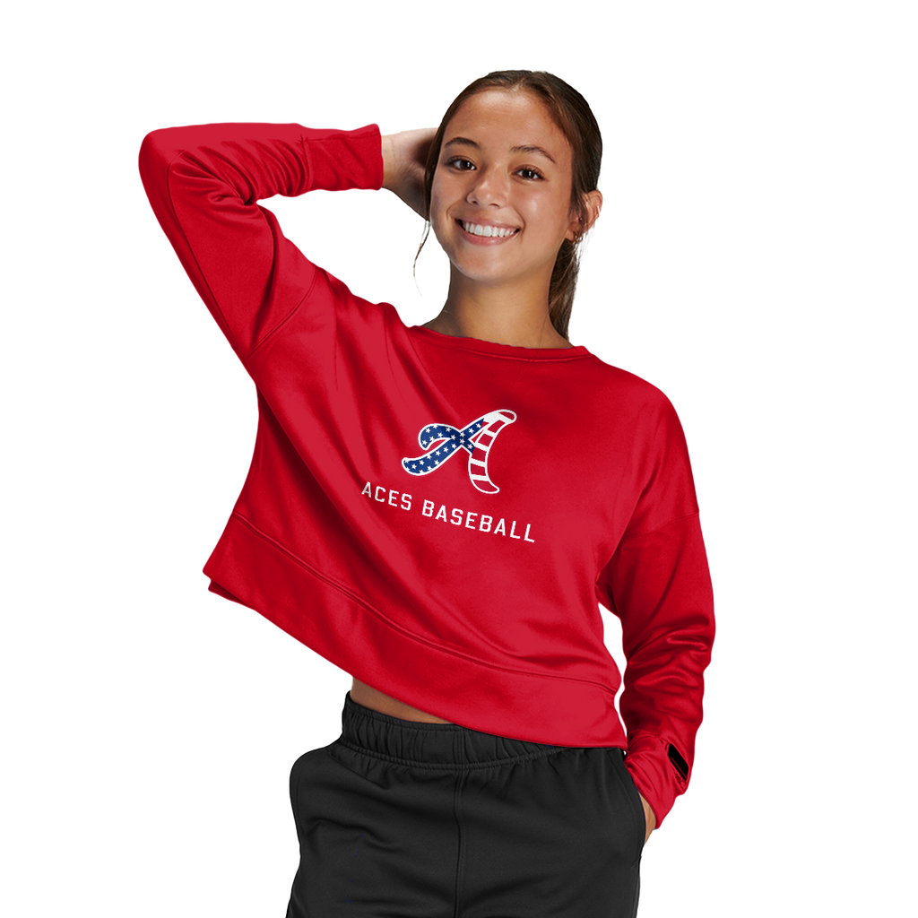 Aces Baseball Women's Fleece Crop Crew