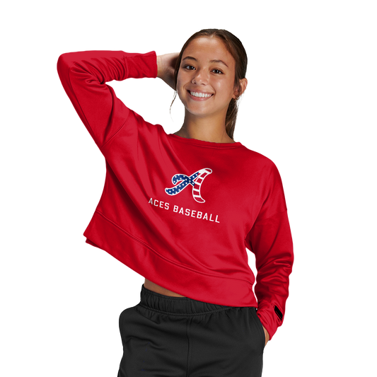 Aces Baseball Women's Fleece Crop Crew