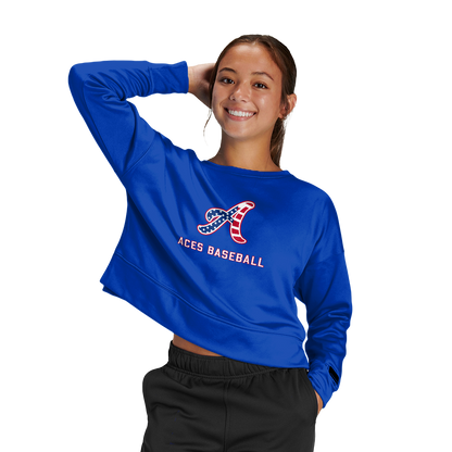 Aces Baseball Women's Fleece Crop Crew