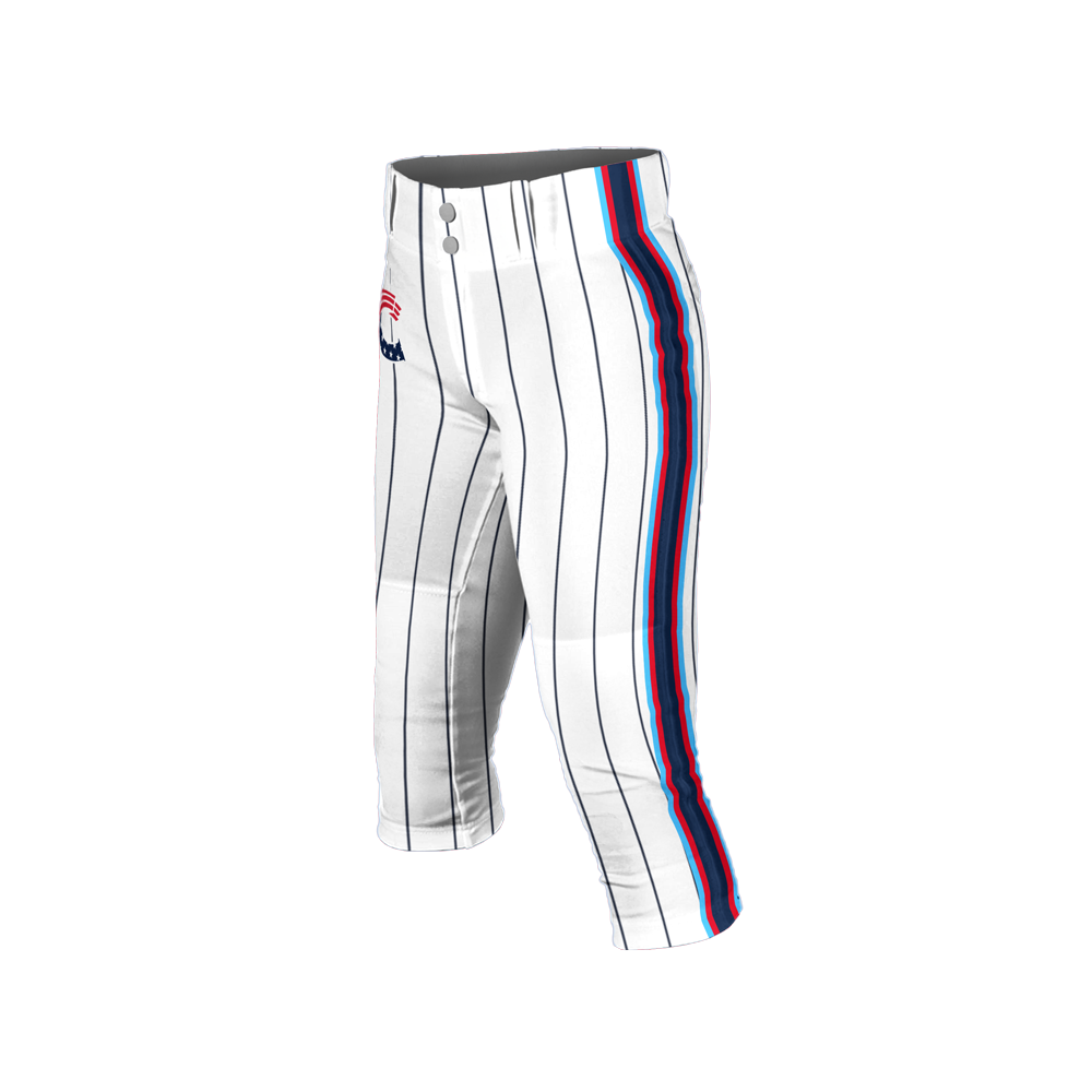 Crush Softball Pants (White/Navy Pins)