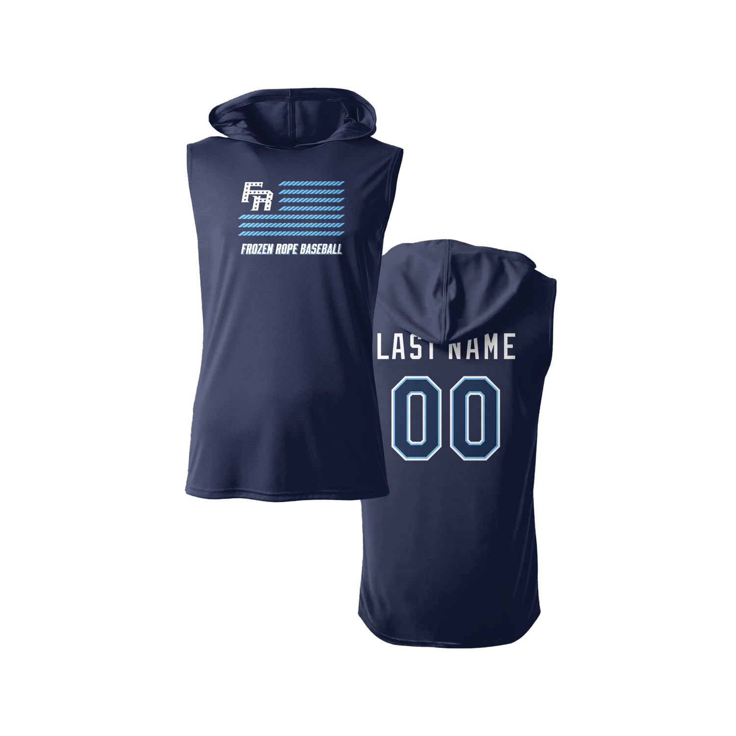 Frozen Rope Flag Sleeveless Hooded Dry Fit