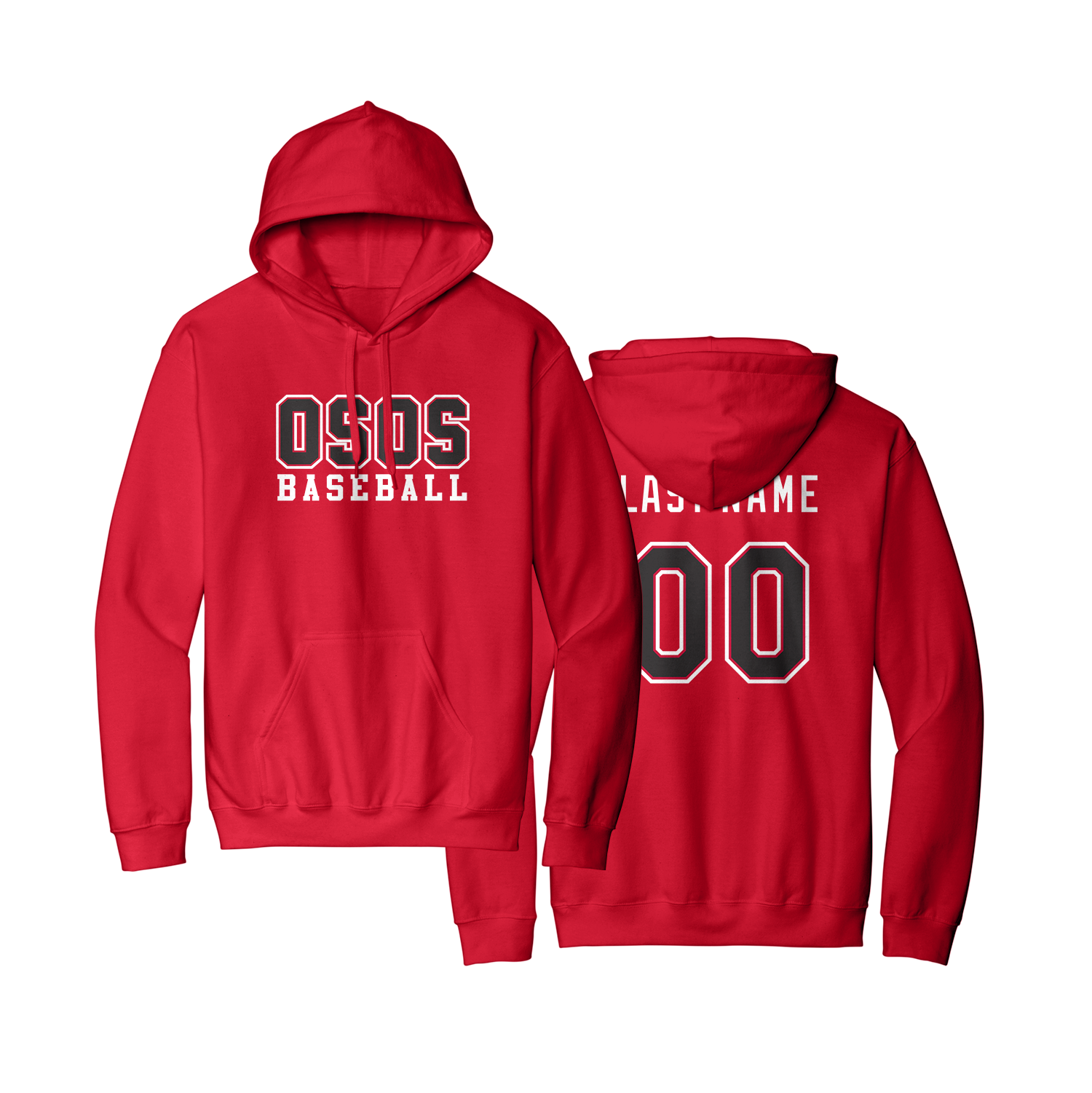 OSOS Baseball Poly Fleece Hoodie
