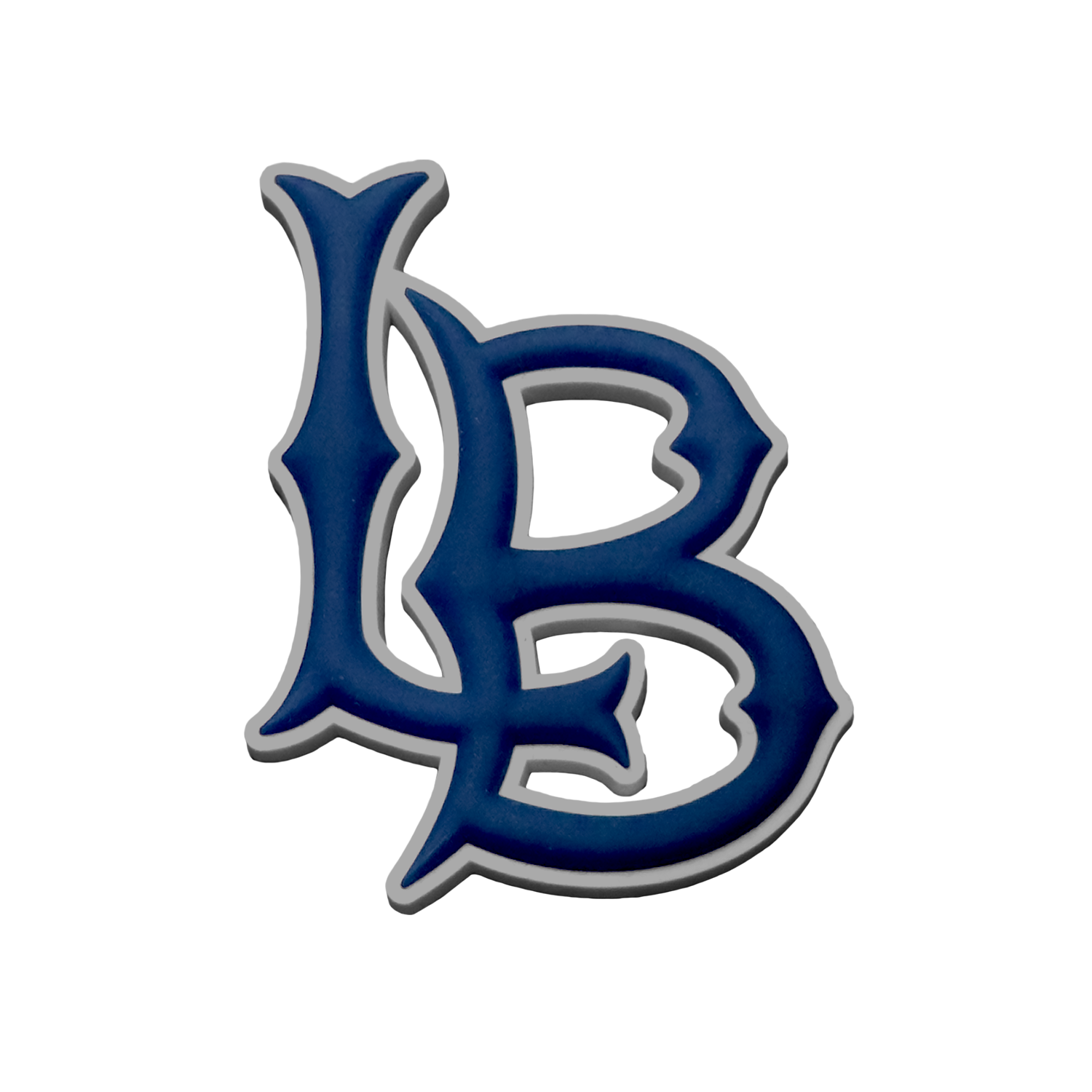 East Long Beach "LB" 3D Helmet Decal (Gray Border)