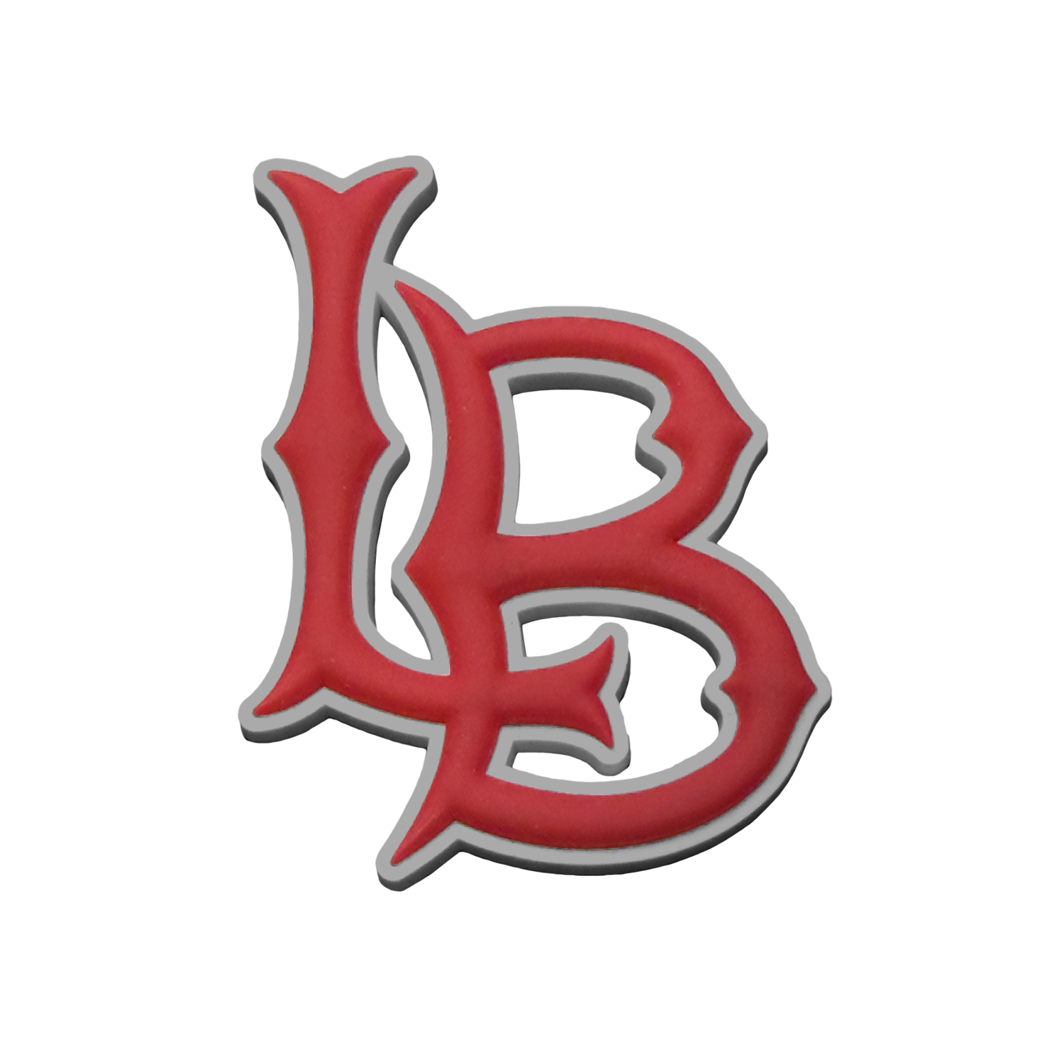 East Long Beach "LB" 3D Helmet Decal (Gray Border)