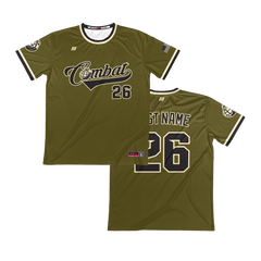 Combat Crew Neck Pullover Jersey (Army Green Pinstripes)