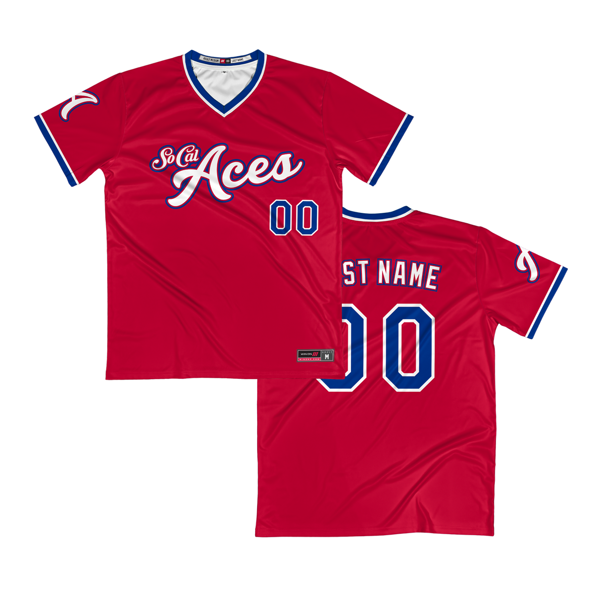 SoCal Aces V-Neck Pullover Jersey (Red)