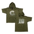 Crush Short Sleeve Poly Fleece Hoodie (Military Green)