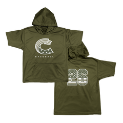 Crush Short Sleeve Poly Fleece Hoodie (Military Green)
