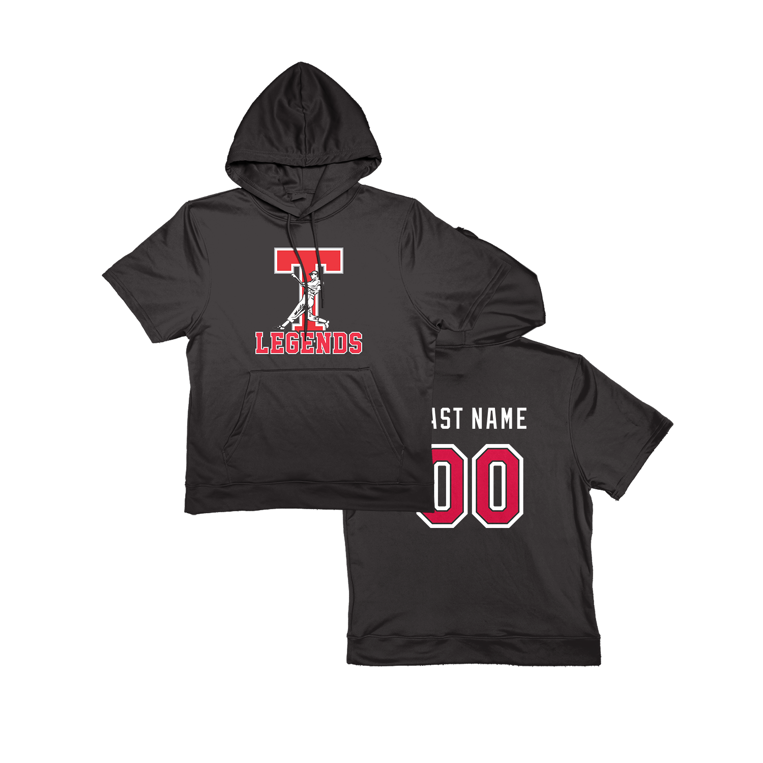 Legends Short Sleeve Poly Fleece Hoodie