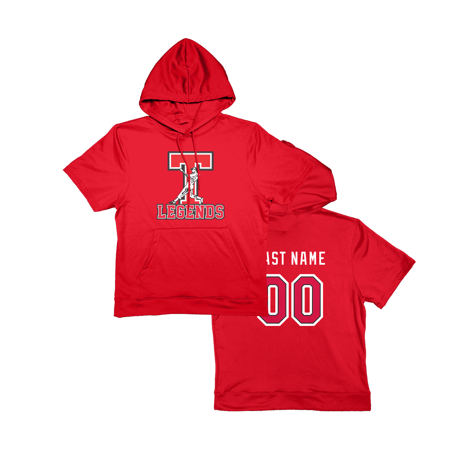 Legends Short Sleeve Poly Fleece Hoodie