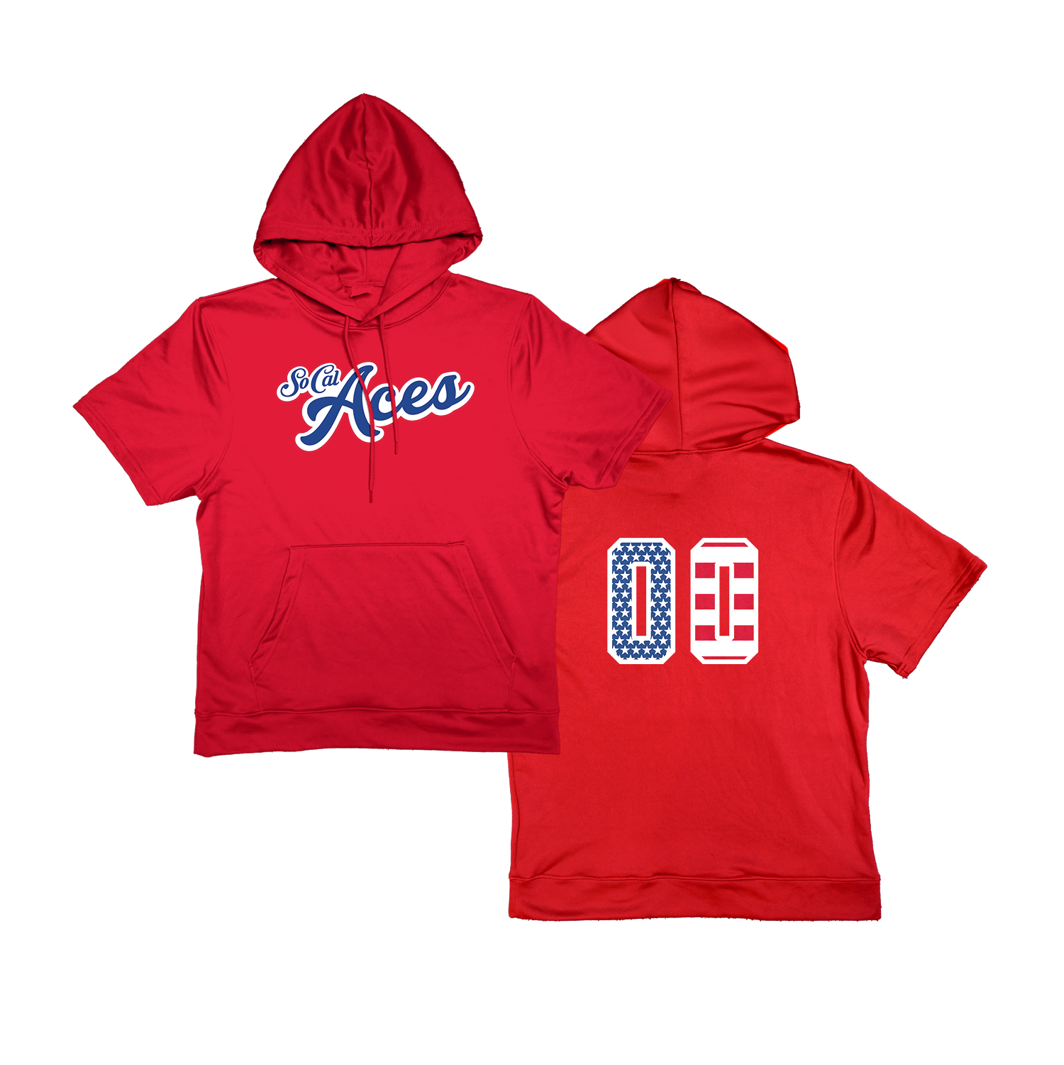 SoCal Aces Short Sleeve Poly Fleece Hoodie