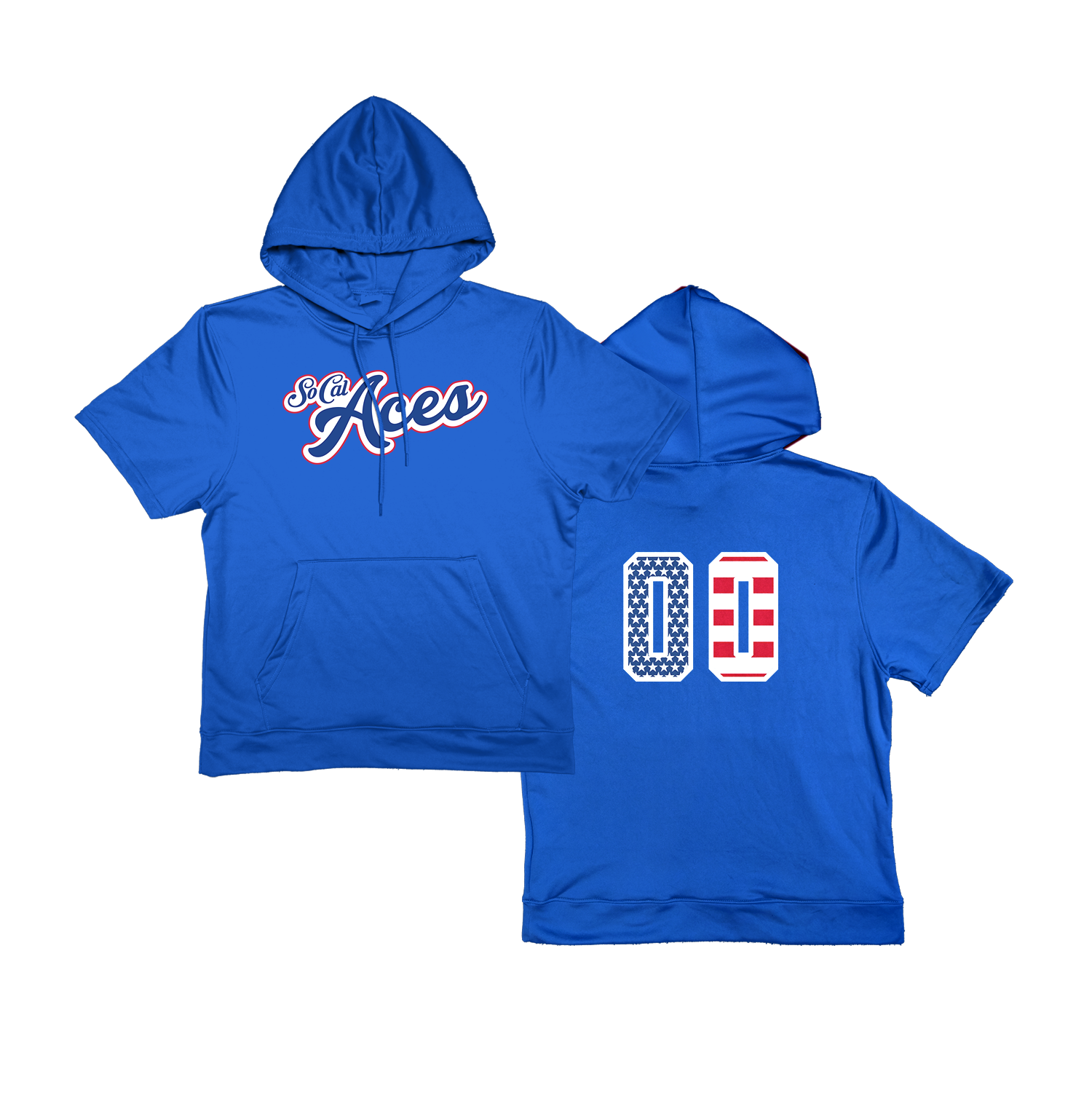 SoCal Aces Short Sleeve Poly Fleece Hoodie