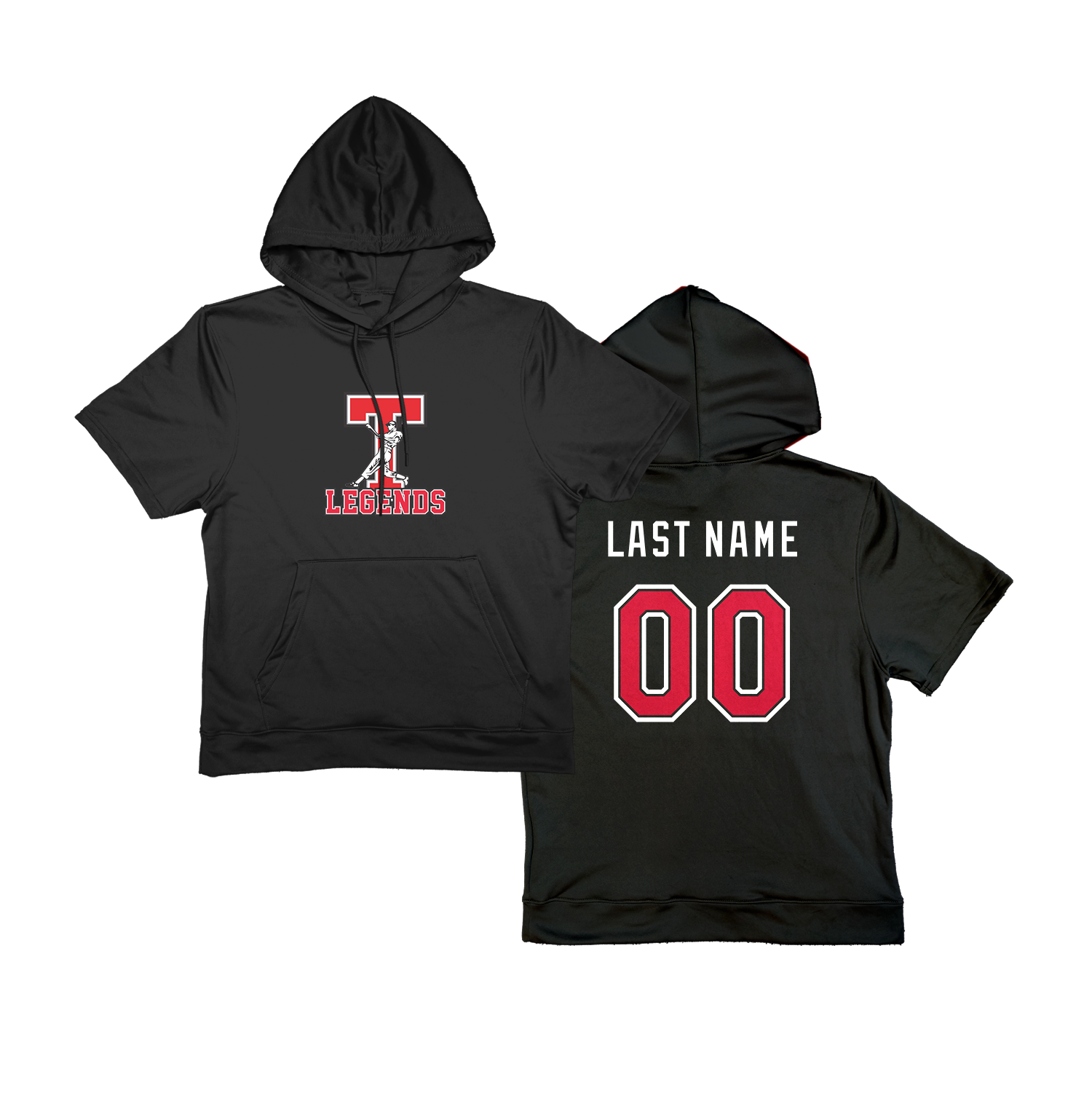 Legends Short Sleeve Poly Fleece Hoodie