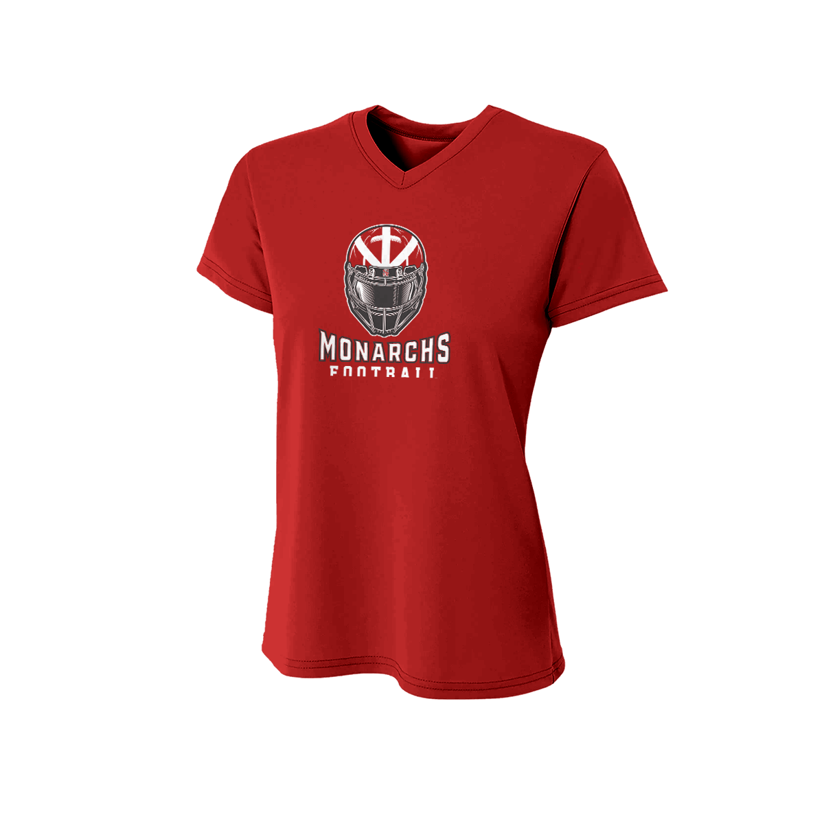 Monarchs Football (Helmet) Women's V-Neck Poly Tee