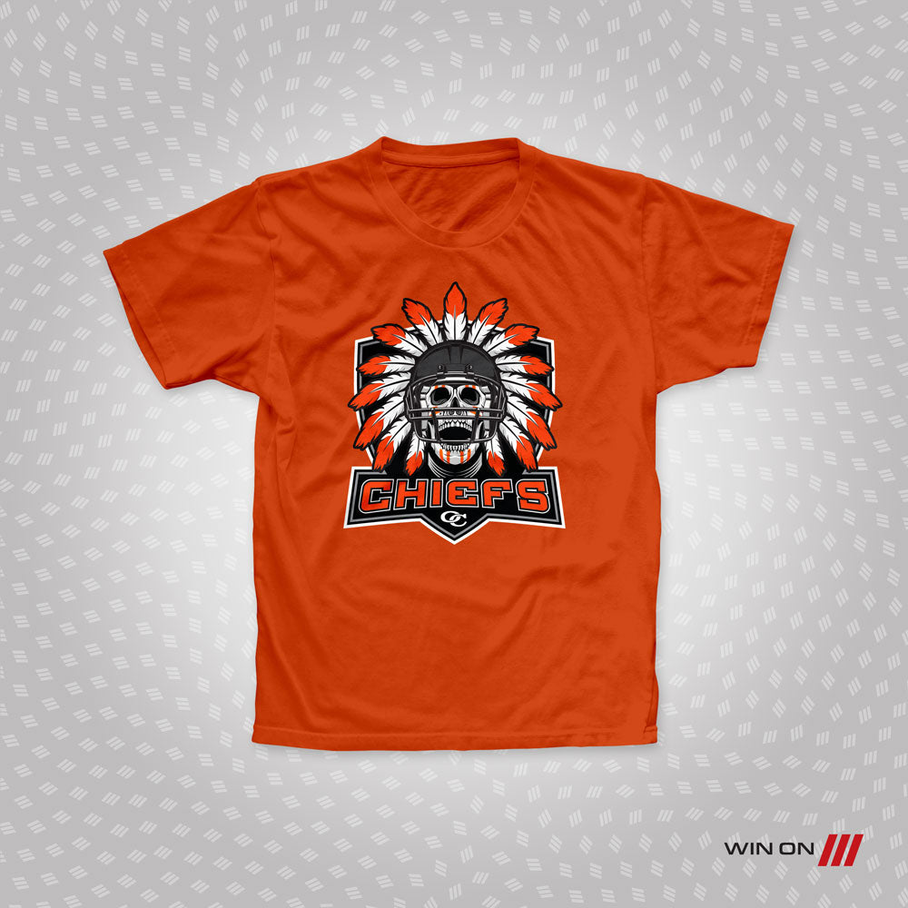 Orange Chiefs "Helmet Feathers" T-shirt